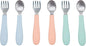 WeeSprout Toddler Utensils, 3 Forks & 3 Spoons, 18/8 Stainless Steel & Food Grade Silicone, Thick Easy-Grip Handles, Perfect Length For New Self Feeders, Gentle On Gums & Teeth, Dishwasher Safe