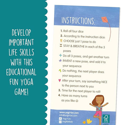 Yogi Dice Educational Yoga Dice Game for Kids, Fun Yoga Exercise Dice for Solo or Group Play