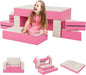 Costzon Climb and Crawl Foam Set, 4-in-1 Convertible Furniture Into Toddler Bed, Sofa, Table, Activity Play Blocks, 8-Piece Lightweight Colorful Interactive Set for Baby and Preschooler (Pink)