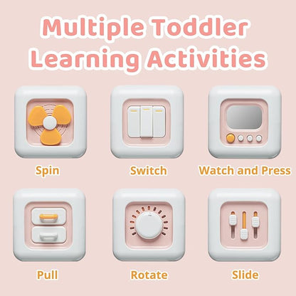Busy Cube Toys for 1 Year Old Girl Gifts, Montessori for Baby Girl, Travel Sensory Toys for Toddlers 1-3, Learning Fine Motor Skills| 1st Birthday Girl Gifts 12 Months Stocking Stuffers