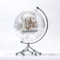 White Earth Globe (Diam. 20 cm/7.9 inches), Desktop Night Light, World Map, Sailboat, Warm White Light