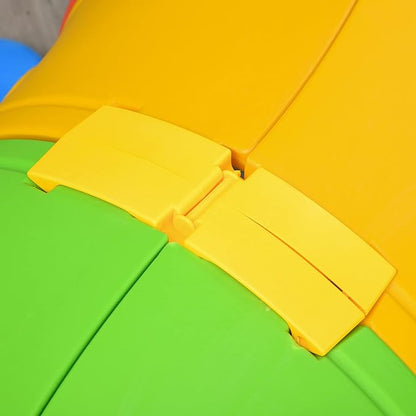 Qaba Caterpillar Tunnel, Toddler Tunnel for Kids Crawl and Climb Through, Kids' Play Structure Indoor Outdoor, 4 Sections, Multicolored