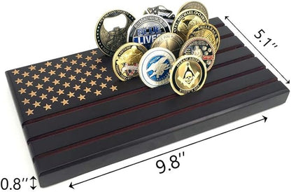 American Flag 6 Row Challenge Coin Holder Military Coin Display Stand
