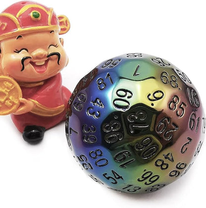 Bescon Metal Plating 100 Sided Dice, Game Dice D100, Polyhedral Solid 100 Sides Dice 45MM in Diameter (1.8inch)