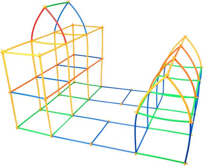 Straw Constructor STEM Building Toys 800 pcs-Colorful Interlocking Plastic Enginnering Toys- Fun- Educational- Safe for Kids- Develops Motor Skills-Construction Blocks- Best Gift for Boys and Girls