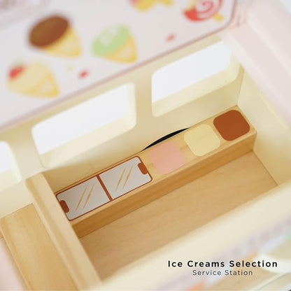 Le Toy Van - Wooden Doll House Dolly Ice Cream Van Play Set for Dolls Houses | Daisylane Dolls House Furniture Sets - Suitable for Ages 3+