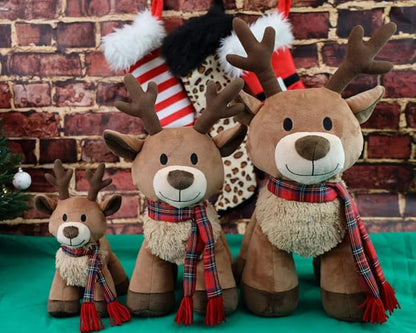 Plush Reindeer Stuffed Animal - Holiday Deer Characters with Antlers Toy for Girl, Boy, Baby, and Toddler - Christmas Decor Animals - Randall, 14 Inch