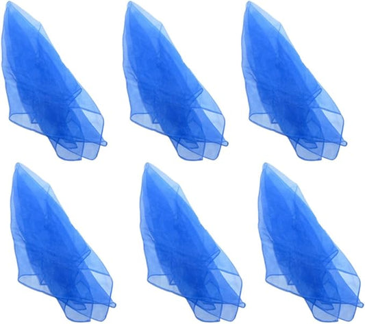 Hoerev Pack of 6 Dancing Juggling Scarves for Decoration Colors Scarves,Size 24"x24",60cmx60cm (Blue)