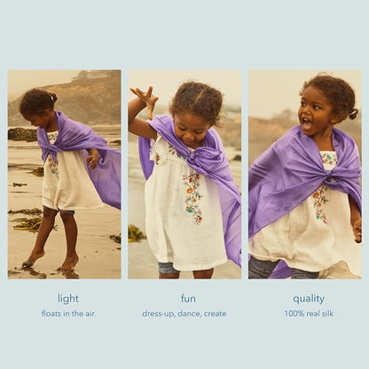Sarah's Silks Playsilk - 100% Real Silk, Hand Dyed, Bright Colored Play Scarves | Montessori and Waldorf Toys for Dress up, Imaginative, and Pretend Play (35" x 35")