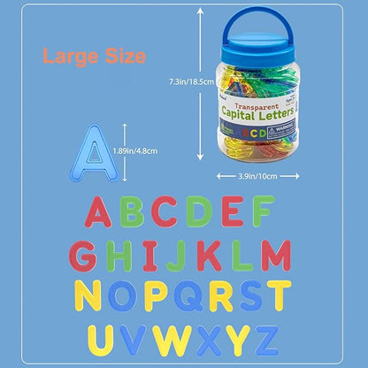 Transparent Capital Letters 52 Pcs for Light Table,Light Table Toys and Manipulatives for Kids,Educational Alphabet Set