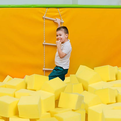 TRENDBOX 48 PCS 5" x 5" x 5" Foam Pit Blocks Sponge Cubes Foam Pit Cubes Sponge Blocks for Amusement Park, Gymnastics, Freerunning and Parkour Courses - Yellow