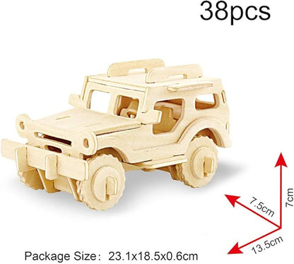 Georgie Porgy 3D Wooden Puzzles, DIY Models Kits for Kids, Dinosaur Animal Airplane Car Woodcraft Construction Toy DIY Projects (Airplanes Off-Road Vehicle Cars Yacht)