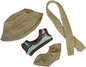 17cm/6.7in Clothes Set for Dolls - Cute Hat & Overalls Outfit, Soft Premium Fabric Dress Up Accessories Suit, Easy On/Off, NO Doll Included (Khaki Set V)