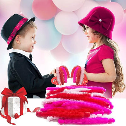 36 Pack Valentines Gifts Stretchy Strings Sensory Fidget Toys Pack Autism Toys Great for Kids Treat Bags Gifts Stress Relief Party Favors Valentines Gifts (Valentine's)