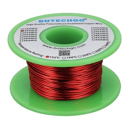 BNTECHGO 20 AWG Magnet Wire - Enameled Copper Wire - Enameled Magnet Winding Wire - 4 oz - 0.0315" Diameter 1 Spool Coil Red Temperature Rating 155℃ Widely Used for Transformers Inductors