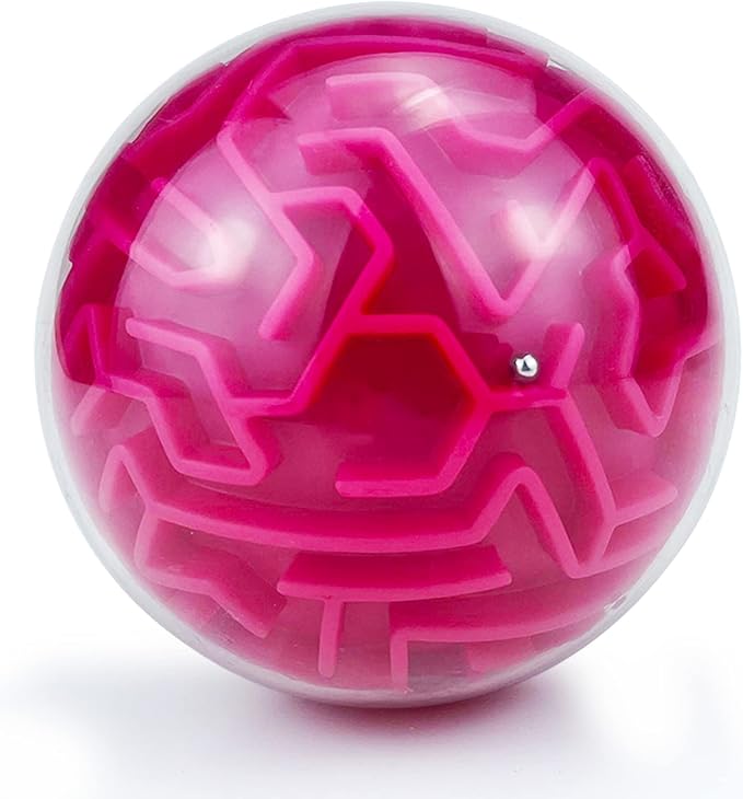 YongnKids 3D Puzzle Toy, Memory Maze Ball Puzzle Toy Gifts for Kids Adults -Low Difficulty Hard Challenges Game Tiny Balls Brain Teasers Game, Red