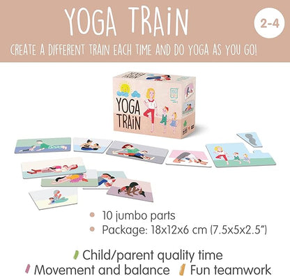YOGi FUN - Yoga Train Game, Mindfulness Cards for Kids and Adults, Fun Game, Family Yoga Game
