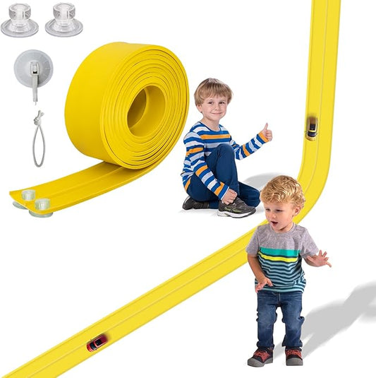 Flex Track 15 Ft Starter Set, Flexible Race Car Ramp Track for Ages 3 & Up with Suction Cups Compatible with Diecast 1/64th Cars