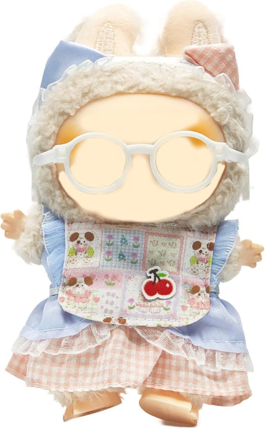 17cm Doll Clothes Set, Cute Girls Doll Outfits Set, 4 PCS Blue Maid Style Outfits Exquisite Accessories