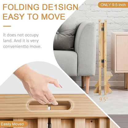 Foldable Toddler Learning Standing Tower, WOOD CITY Montessori Kitchen Step Stool Ideal Helper with 3 Adjustable Heights for Learning New Skills(Natural)