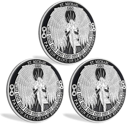 The Archangel Michael Challenge Coin Police Military Hero's Coin (Pack of 3)