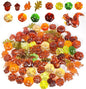 HappyFiller Fall Vase Filler Decorative Acrylic Pumpkin Squirrel Acorn Leaves Gems 7 Styles 90 PCS for Party Table Scatters,Harvest Thanksgiving Decoration,Home Decor Accents,Sensory Bin Fillers