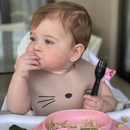 12 Pcs Kids Spoons and Forks Toddler Utensils Plastics Reusable Silverware Baby Cutlery Set Feeding Dinnerware Utensils BPA Free Microwave Dishwasher and Freezer Safe- Black