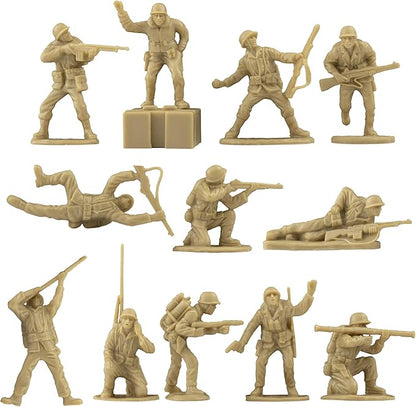 BMC WW2 Iwo Jima US Marines Plastic Army Men - Tan 36pc American Soldier Figures
