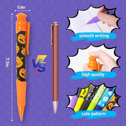 Shemira Halloween Party Favor for Kids, 24 Pcs Jumbo Pen in 6 Assorted Halloween Theme Designs for Trick or Treating,Goodie Bag Filler,Miniatures, School Classroom Rewards