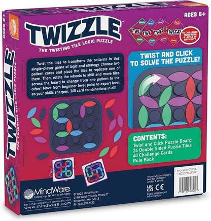 MindWare Twizzle Game, The Twisting Tile Logic Puzzle, Pattern Matching Game for Ages 8 & Older