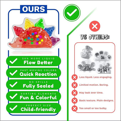 Sensory Toys for Toddlers Travel Toys Porcupine Color Sorting Matching Montessori Squishy Toy for Toddler Car Activities Calm Down Preschool Toy 5 Vibrant Fine Motor Skills Color Sorting Game