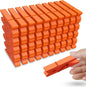 50PCS Colored Wooden Clothespins, 2.9inch Orange Clothes Pins for Clip Pictures Photos Decorative, Small Colorful Wood Decoration Closepins Clips