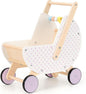Wooden Baby Walker & Doll Stroller – Adjustable Handle Push Cart, Anti‑Tip, Quiet Wheels, Pretend Shopping Cart – Montessori Wooden Walker for Babies, Doll Stroller for Toddlers 12m+