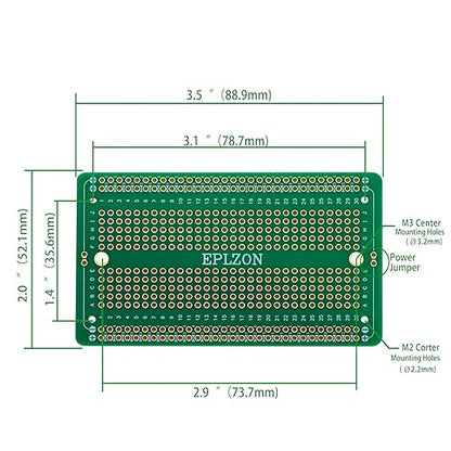 Solderable Breadboard PCB Board Gold-Plated Solder Breadboard for DIY Electronics Projects Apply to Arduino Soldering Projects 3.5"x2.05" (5 Pack + 2 Mini Board, Green)
