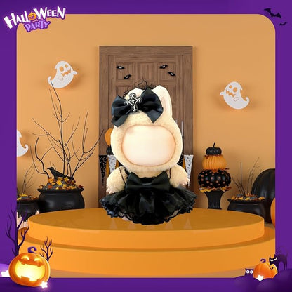 17cm Doll Clothes Set, Halloween Themed Outfit, Black Lace Dress with Devil Wings and Bow for 6.7inch Dolls Suit, Cute Fashion Dress Up Clothes Accessories for 1st/2nd/3rd Gen Doll