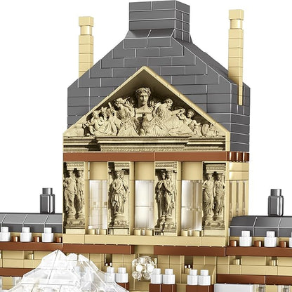 Louvre Museum Paris Micro Brick Building Set (3377 Pieces) – Landmark Model Educational Toy Gift for Kids and Adults