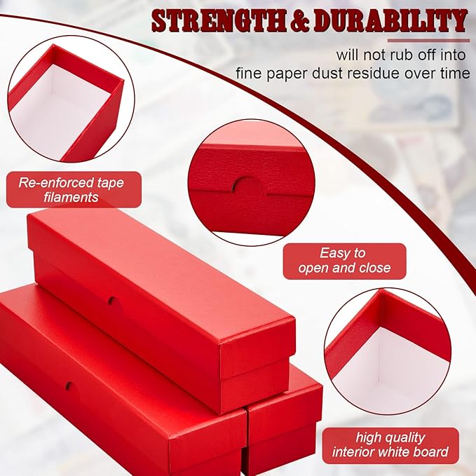 Teling 8 Pcs Coin Storage Box 2x2inch Flip Holders Collectors Coin Supplies Holders for Cents Collection Cardboard (Red)