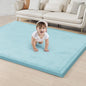 ACOMOPACK Baby Play Mat for Floor 1.3" Thick Memory Foam Play Mat 79"×157 Tummy Time Crawling with Non-Slip Bottom for Living Room,Nursery,Soft Velvet Playpen Mats for Kids,Infants（Light Blue）