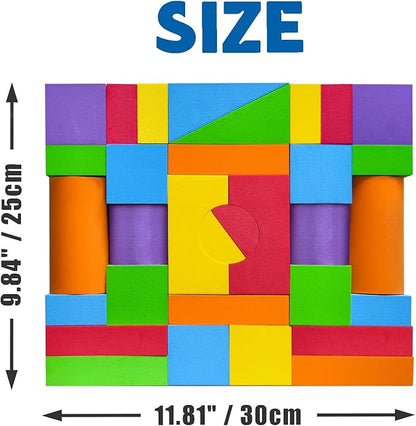 Large Building Blocks for Toddlers 3-5, Big Foam Building Blocks, Baby Bath Toys, Soft Stacking Blocks Set, Montessori & Sensory Learning Toys for 3+ Years Old Boys & Girls (36PCS)