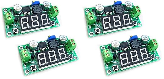 HiLetgo 2pcs LM2596 Adjustable DC-DC Step Down Buck Power Convert Module 4.0-40V Input to 1.25-37V Output with LED Voltmeter Display (Pack of 2)
