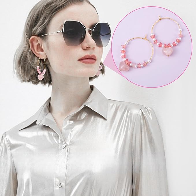 Pndeyo 280pcs Hypoallergenic Earring Beading Hoops, Metal Round Hoop Earrings Findings, Open Earring Wire Ring Accessories for Jewelry Making- Gold