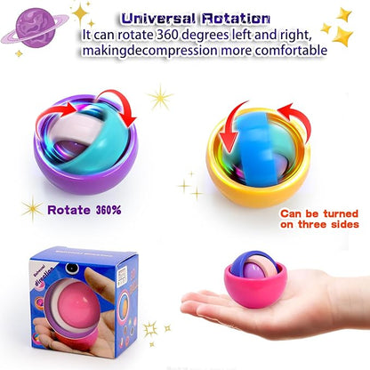 Fidget Toys Kids Pack,12 PCS Spinner Gyro Ball Infinite Flip Decompression Sensory Toy, ADHD Autism Stress Relief Finger Toys for Boys Girls Teens Eaeter Basket Stuffers Party Favors Gift Birthday