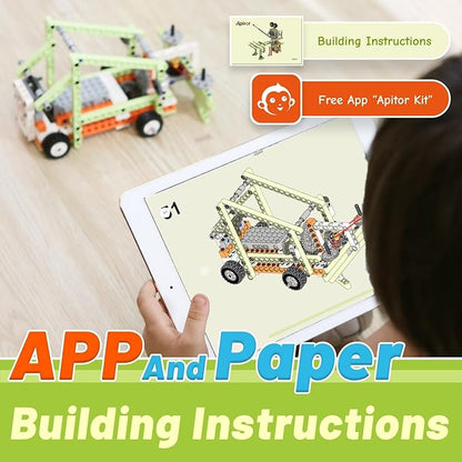 Robot E STEM Kits for 8-12 Year Old Boy Girl, 14 in 1 Electric Building Toys with Learning Materials, DIY Educational Construction Science Kit for Kids 8-10 10-12 Christmas Birthday Gift