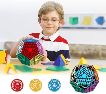 Ganowo Megaminx Speed Cube Gigaminx 5x5 Cubes Brain Teasers Games Magic Twist Puzzle Fidget Toys for Kids Adults Boys Teens
