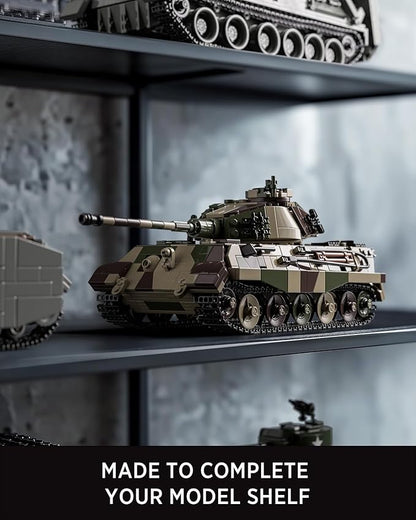 Nifeliz King Tiger Tank Building Set, WW2 Military Tank Model Toy for Adults, Collectible Army Display Piece and Gift for Enthusiasts (1,267 PCS, NF10315)