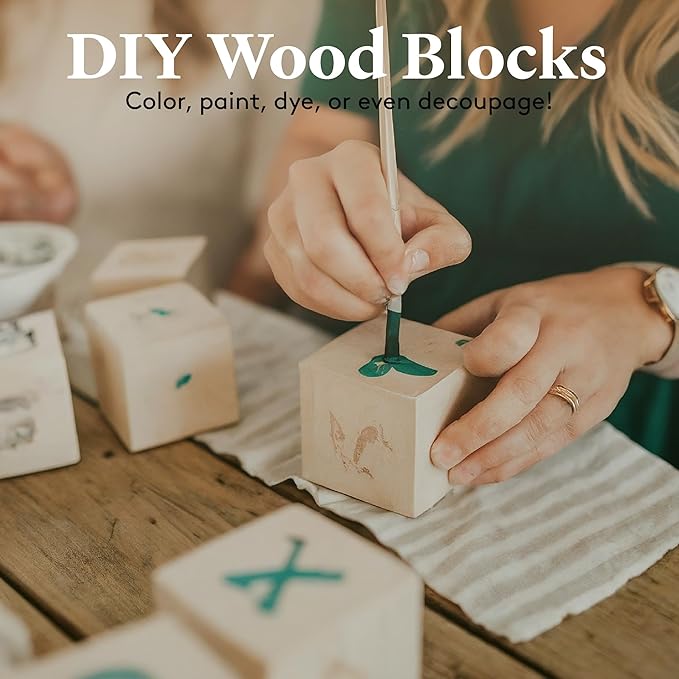 DIY Wooden Cubes 5/8-inch, Pack of 250 Small Blank Wooden Blocks, Unfinished Wood Blocks for Crafts, STEM, Dice, and Building Blocks for Stacking, by Woodpeckers