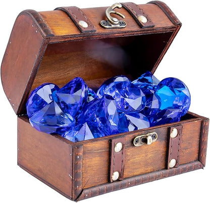 Niceup 26PCS Navy Blue Fake Diamonds Big Gem Toys, 1.5in Pool Diving Gems Acrylic Plastic Gemstones for Kids, Party Décor Jewels Treasure Hunt Hiding Sensory Bin Filler Toys Craft Supplies