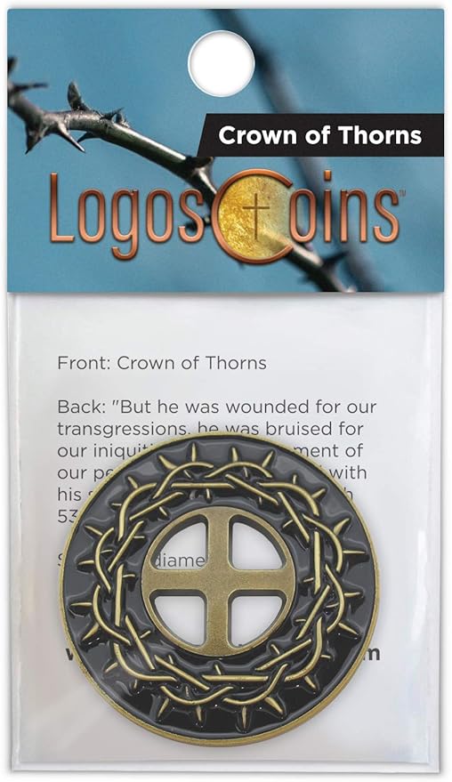 Crown of Thorns Coin, Bulk Pack of 3, by His Stripes We are Healed, Isaiah 53:5 Gift, Pocket Token of Healing and Protection, Collectible Challenge Coin for Easter, Sobriety & Recovery Chip