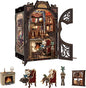 Fsolis Book Nook Kit DIY Scene Miniature Dollhouse Kit, 3D Puzzles for Adults, 108 Wooden Pieces, Bookshelf Decor Tiny House Mini Booknook Craft, Gift for Women Scale Model Lovers (Count Cat's Study)