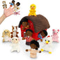 11 Pcs Finger Puppets Set Mini Toys, Soft Plush Animal Finger Puppet for Kids Mini Stuffed Animals with Farm House, Family Finger Puppets for Toddlers Storytelling Role-Playing Christmas School